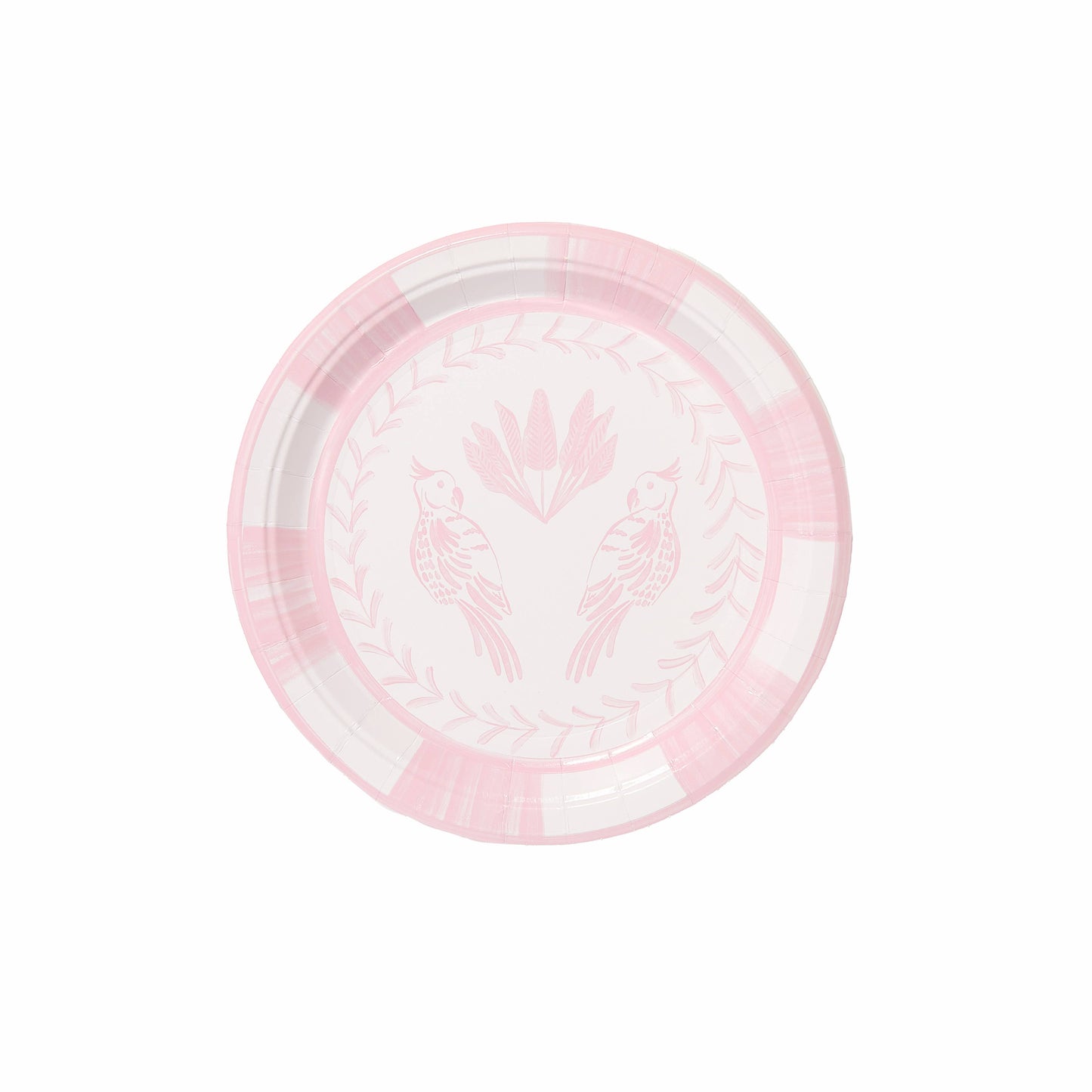 Blush & Light Pink Lovebirds Salad and Dessert Paper Plates