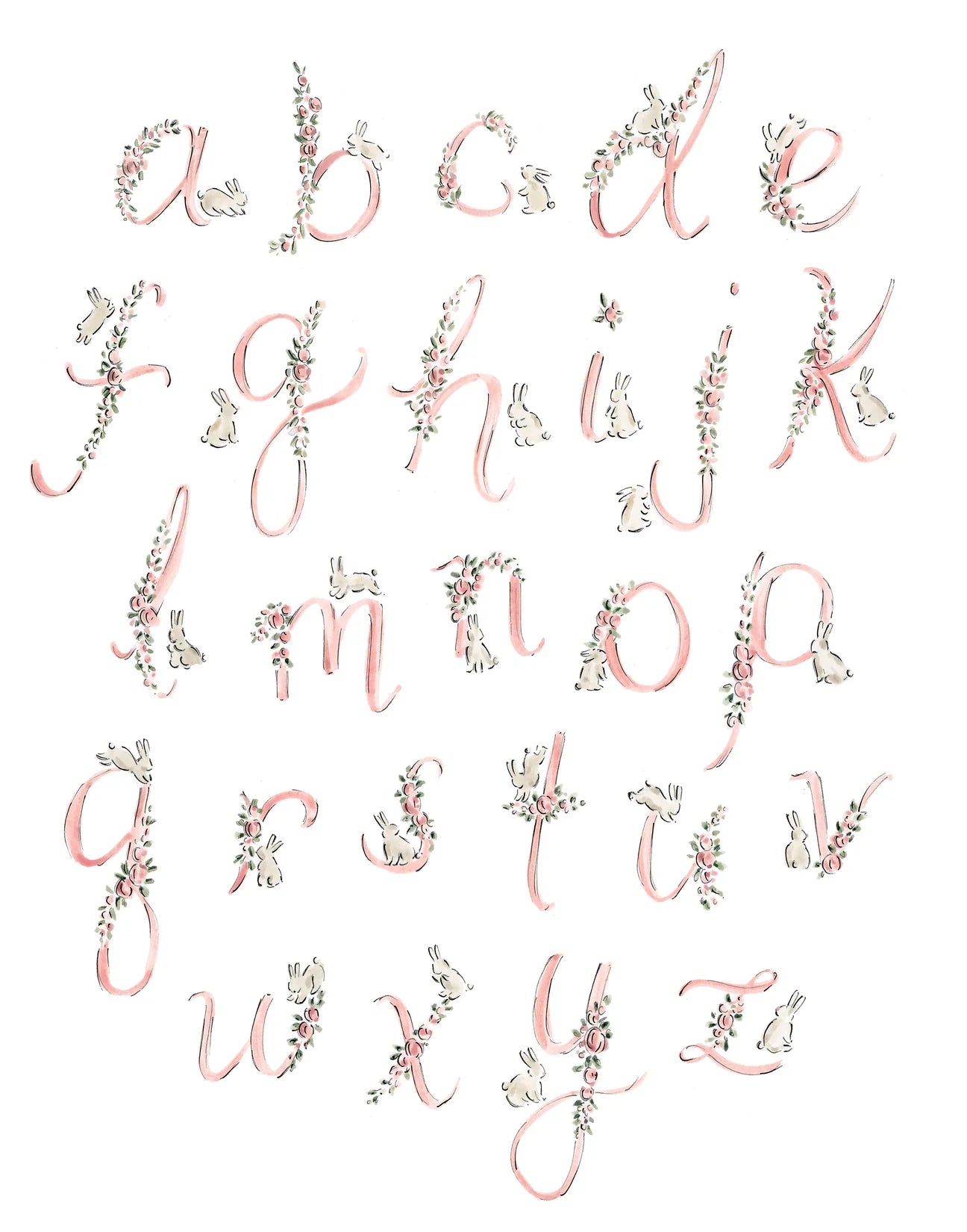 Alphabunnies Pink Print