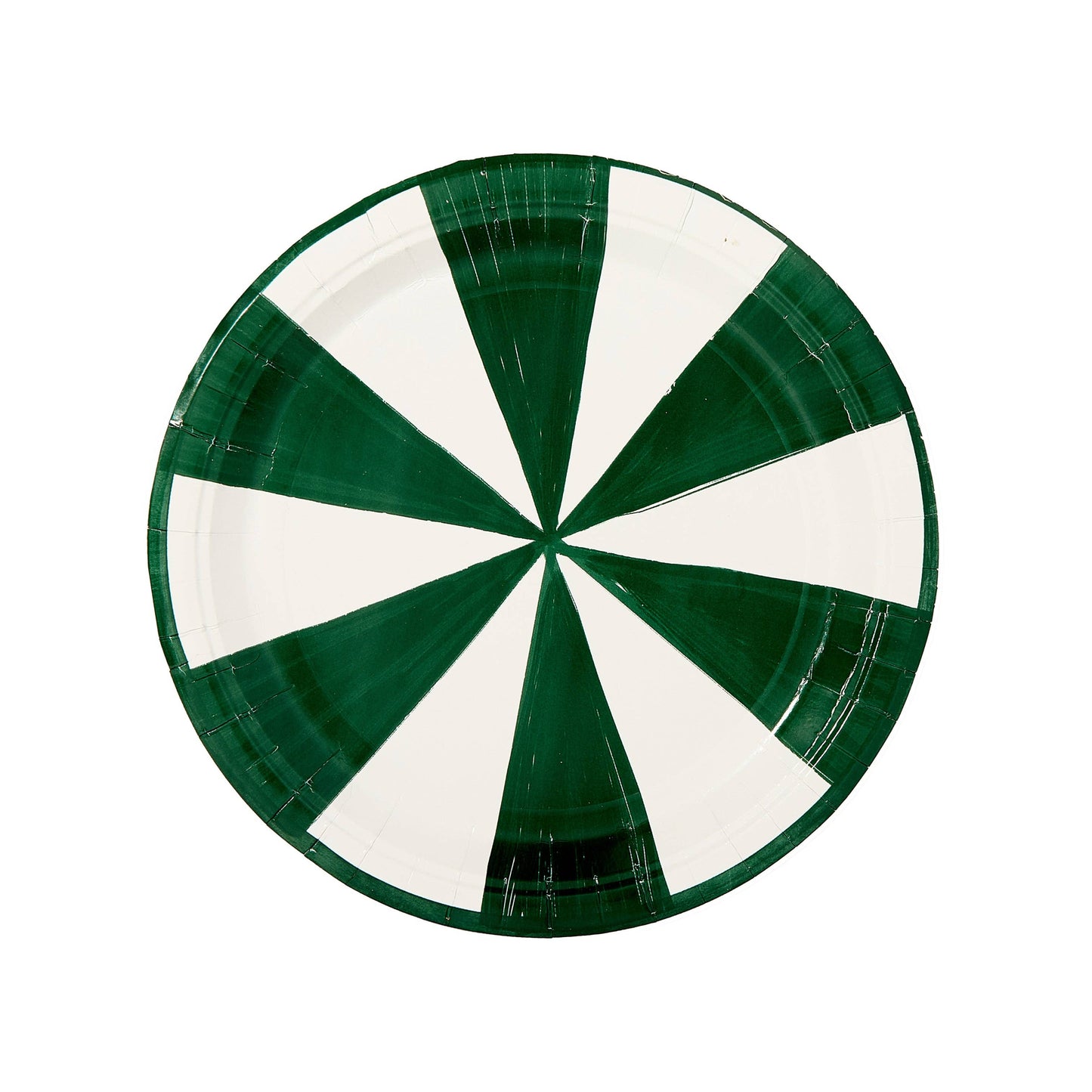 Green Positano Stripe Dinner Paper Plates