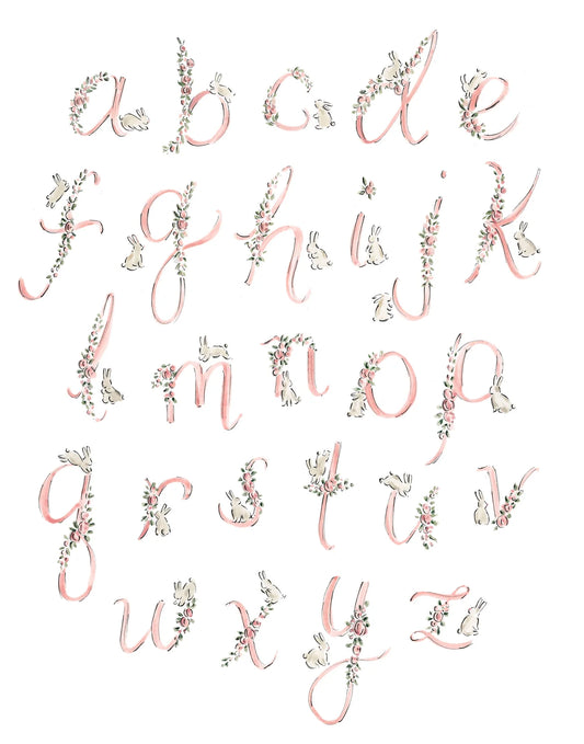 Alphabunnies Pink Print