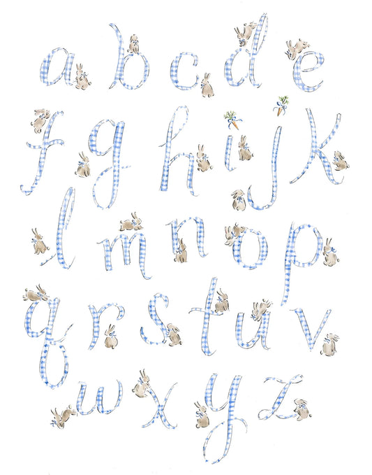 Alphabunnies Blue Print