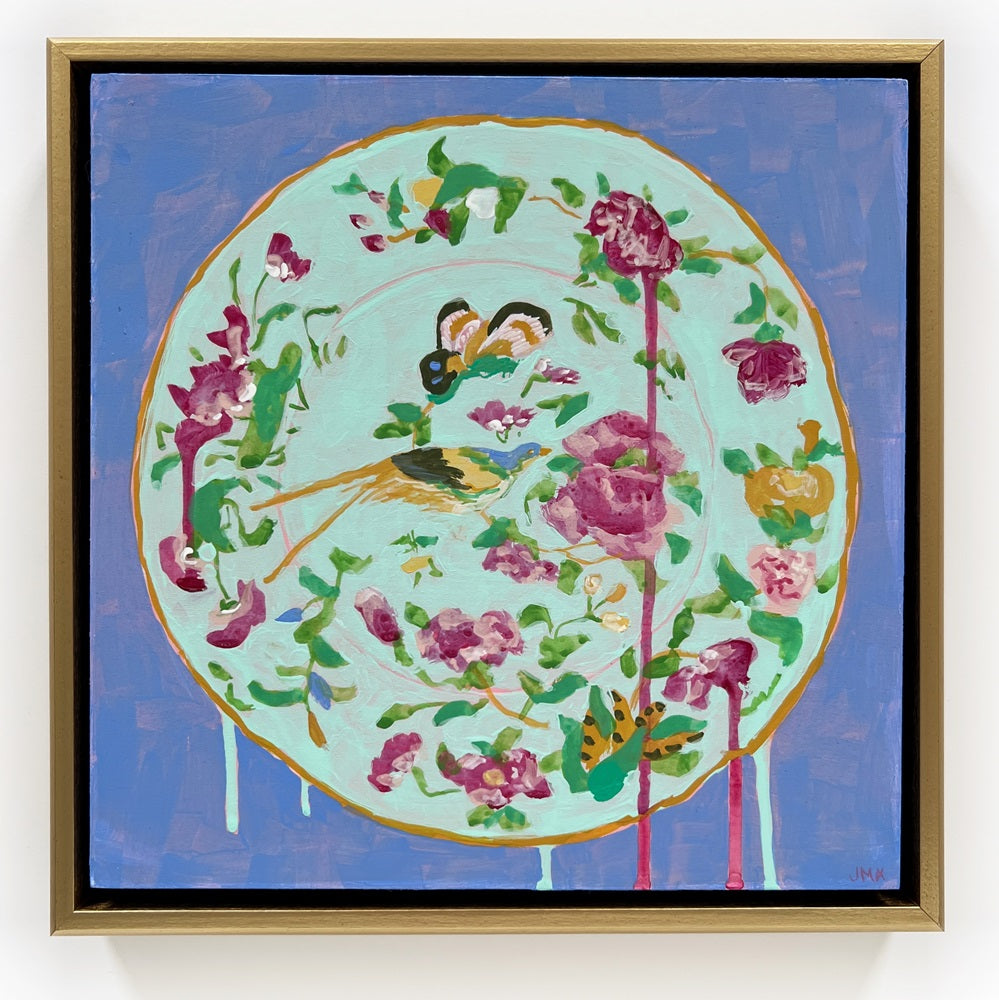 Mint Plate with Birds