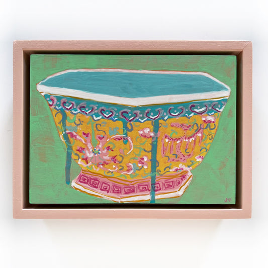 Yellow and Pink Angled Bowl